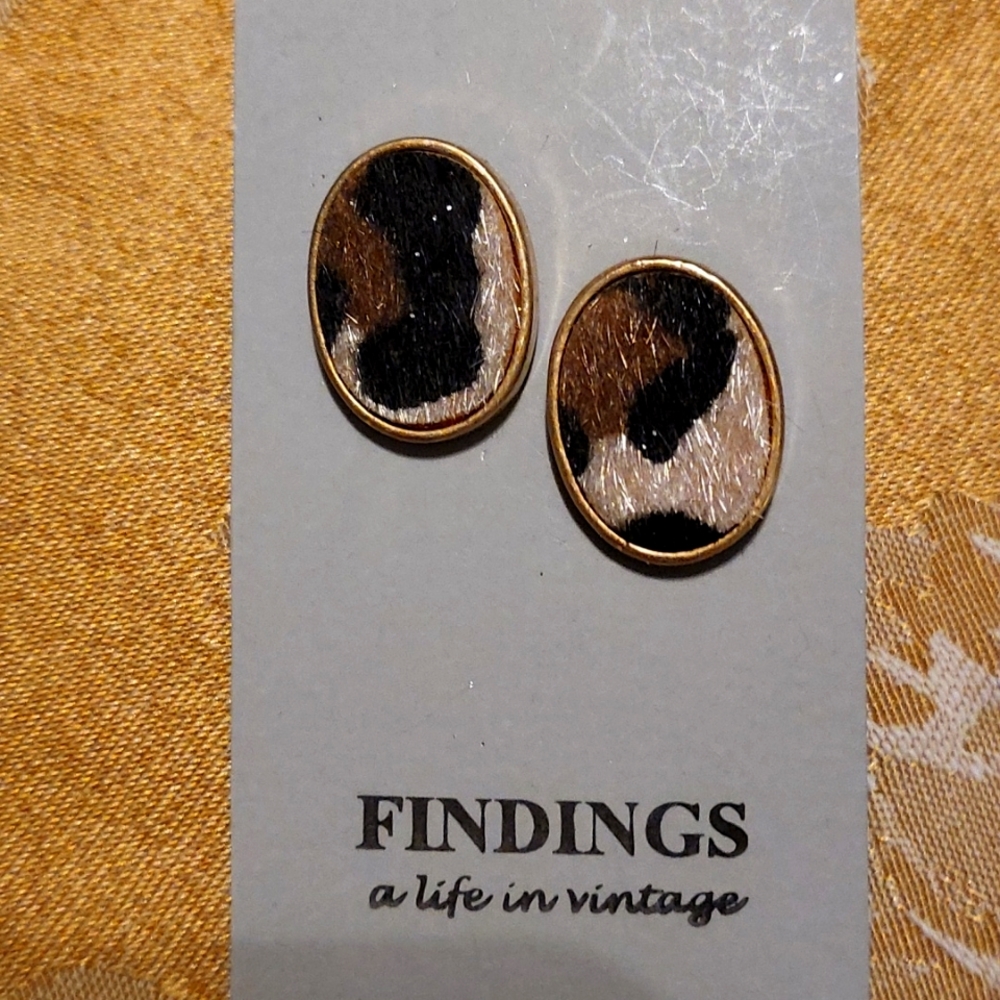 Leopard Print Stud Earrings